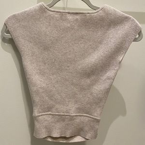 Wilfred knit ribbed t-shirt with cut out.